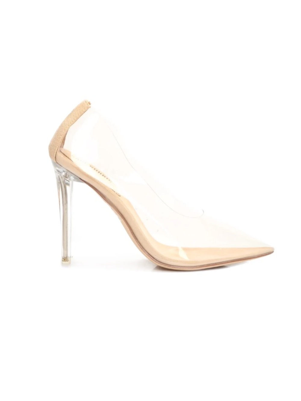 Fashion Nova Clear PVC Pointed Pump with Nude Trim
